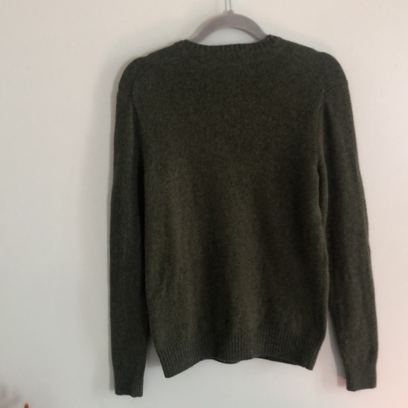 Black  Brown 1826 lambs wool blend forest green size S - M V neck Pul… - Picture 3 of 8